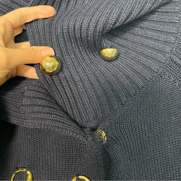 Julie Brown NYC Blue Cape Sweater - Picture 10 of 14